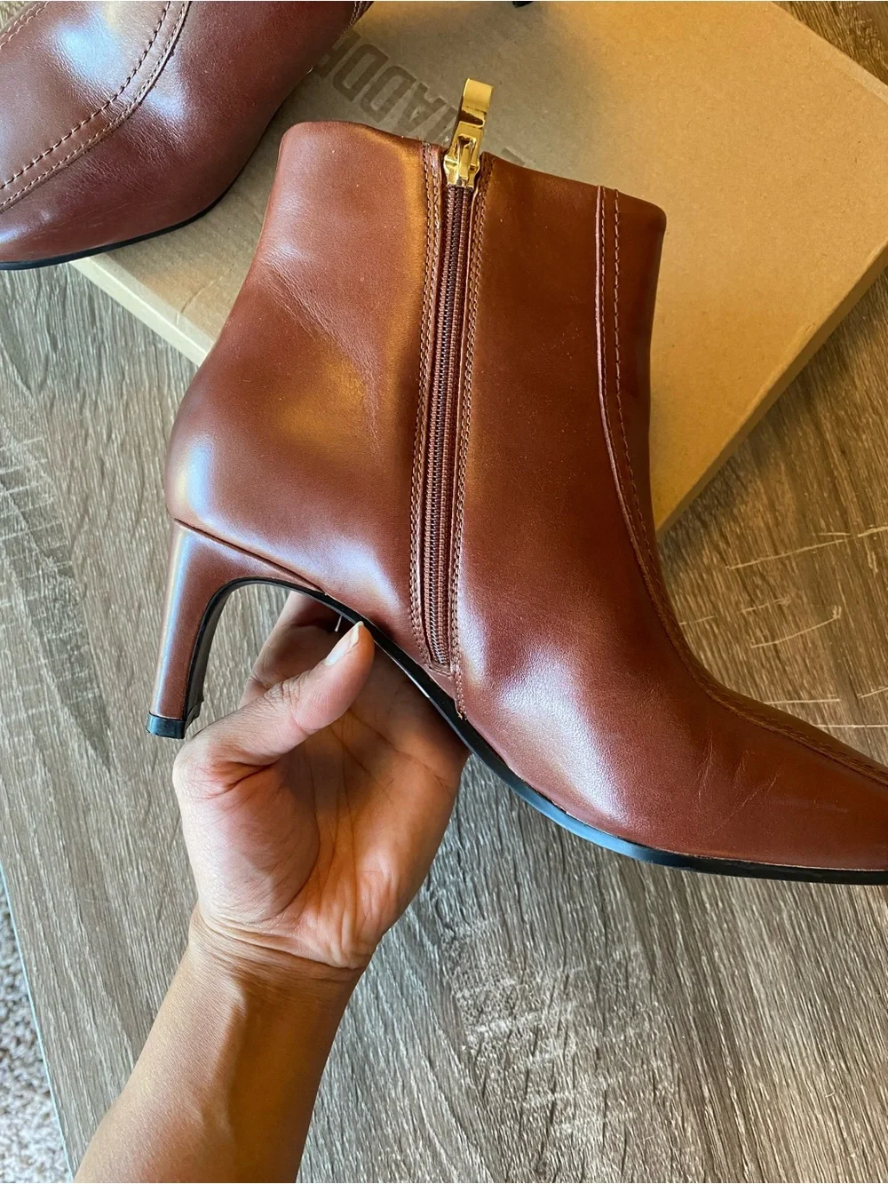 Clarks Leather Women's Brown Ankle Boots with Side Zip - Picture 7 of 10